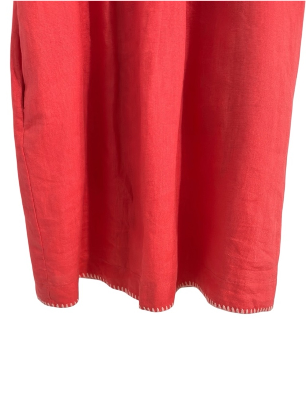 Magaschoni Poppy Stitch Finley Flutter Sleeve linen Dress size M - Picture 10 of 15